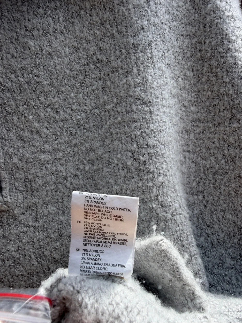 RDI Light Grey Button-Up Terry Sweater